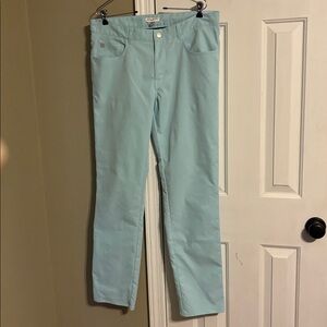 Peter Millar men’s aqua blue EB66 performance Jean/golf pant 34X32
